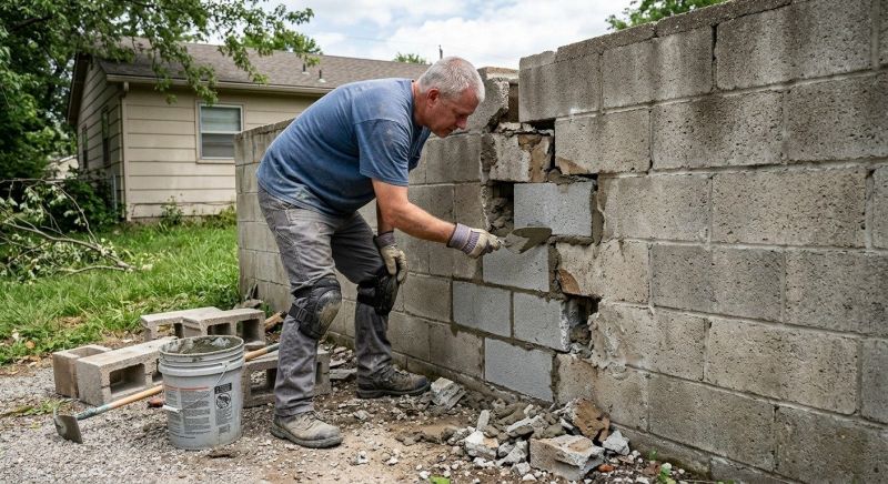Cinder Block Wall Repair in Delaware County, PA
