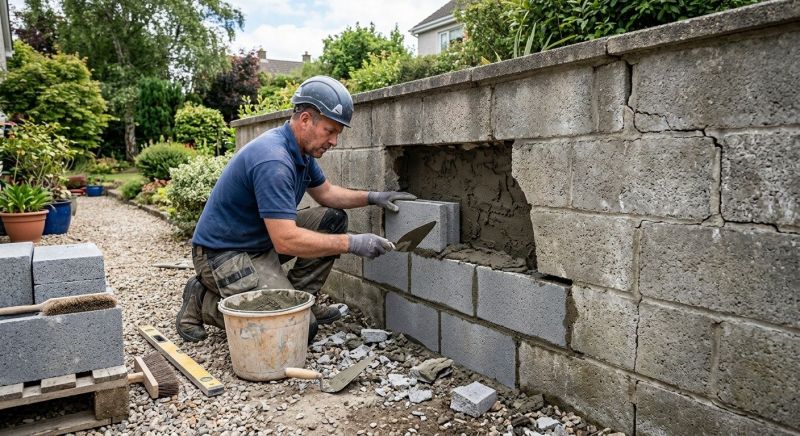 Cinder Block Wall Repair in Lansdowne, PA