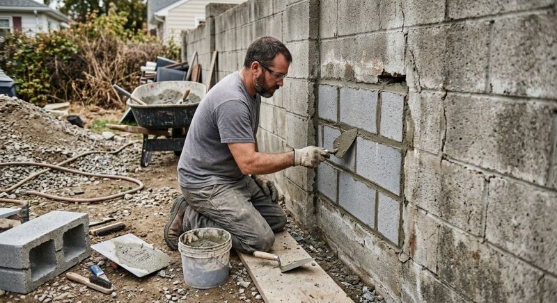 Cinder Block Wall Repair in Marcus Hook, PA