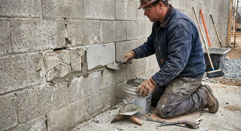 Cinder Block Wall Repair in Montgomery County, PA