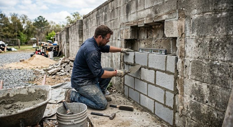 Cinder Block Wall Repair in Wayne, PA