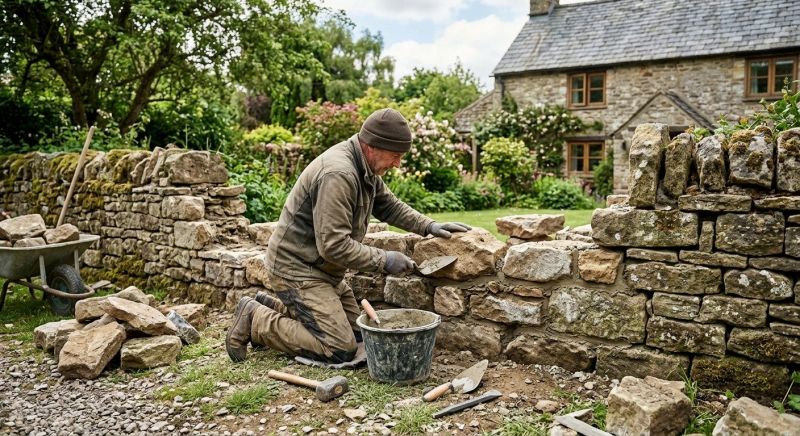 Stone Wall Repair in Bucks County, PA